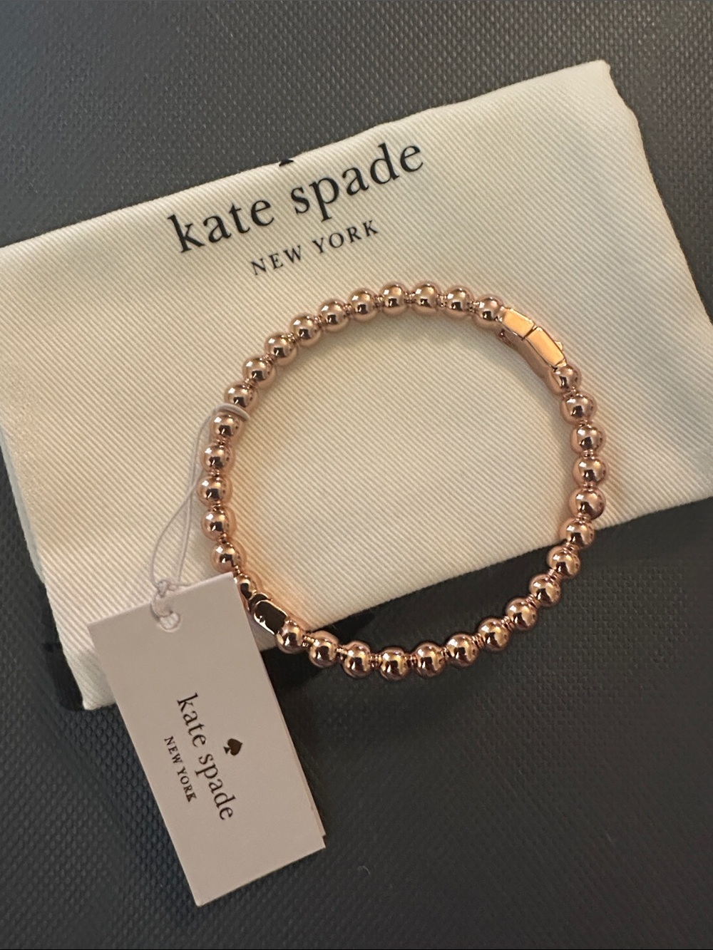 kate spade Rose Gold Bead Metal Bracelet
